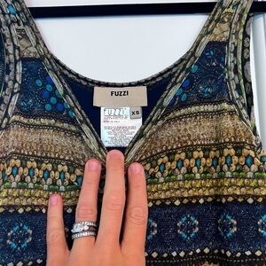 Fuzzi midi gauzy floral A-line dress